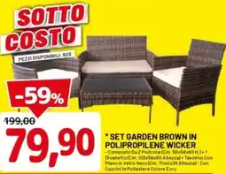 DPiù Set garden brown in polipropilene wicker offerta