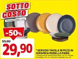 DPiù Servizio tavola 18 pezzi in ceramica modello paris offerta