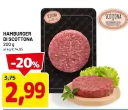 DPiù SCOTTONA Hamburger di scottona offerta