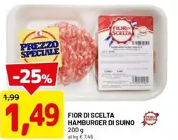 DPiù Fior di scelta hamburger di suino offerta