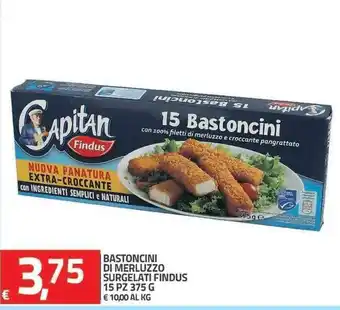 TuoDi Capitan Findus Bastoncini di Merluzzo Surgelati 15 pz 375g offerta
