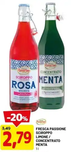 DPiù Fresca passione sciroppob concentrato menta offerta