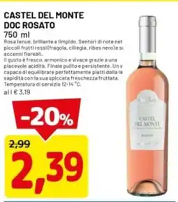 DPiù Castel del monte DOC rosato offerta