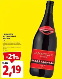 DPiù Lambrusco dell'emilia IGT amabile offerta