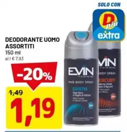 DPiù Deodorante uomo offerta