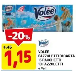 DPiù Volée fazzoletti di carta 15 pacchetti offerta