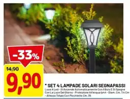 DPiù Set 4 lampade solari segnapassi offerta