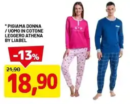 DPiù Pigiama donna / uomo in cotone leggero offerta