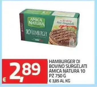 TuoDi Amica Natura Hamburger di Bovino Surgelati 10 pz 750g offerta