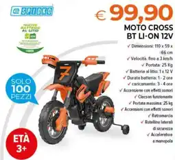 Todis Spidko moto cross BT li-on 12V offerta