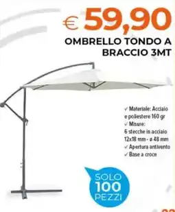 Todis Ombrello tondo a braccio 3MT offerta