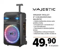 Todis Speaker trolley 8" con microfono MAJESTIC offerta