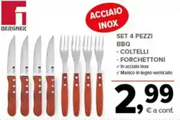 Todis BERGNER Set 4 pezzi BBQ coltelli - forchettoni offerta
