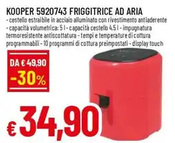 Famila Superstore KOOPER 5920743 FRIGGITRICE AD ARIA offerta