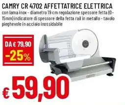 Famila Superstore Camry cr 4702 affettatrice elettrica offerta
