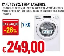 Famila Superstore CANDY CSS127TW5/1 LAVATRICE offerta