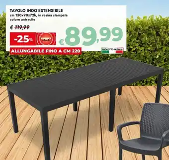 Tavolo indo estensibile
