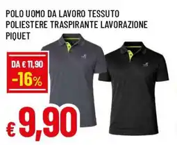 Famila Superstore Polo uomo da lavoro tessuto poliestere traspirante lavorazione piquet offerta
