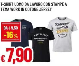 Famila Superstore T-shirt uomo da lavoro con stampe a tema work in cotone jersey offerta