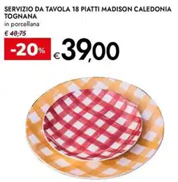 Bennet Servizio da tavola 18 piatti madison caledonia TOGNANA offerta