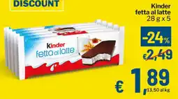 Qui Discount Kinder fetta al latte offerta