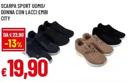 Famila Superstore Scarpa sport uomo/ donna con lacci embi city offerta