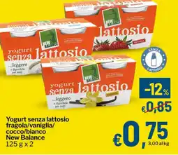 Qui Discount Yogurt senza lattosio fragola/vaniglia/ cocco/bianco New Balance offerta