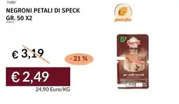 Prezzemolo e Vitale Negroni petali di speck offerta