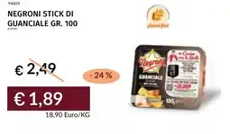Prezzemolo e Vitale Negroni stick di guanciale offerta