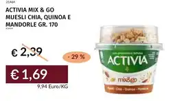 Prezzemolo e Vitale Activia mix & go muesli chia, quinoa e mandorle offerta