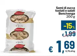 Qui Discount Semi di zucca tostati e salati Bencivenga offerta