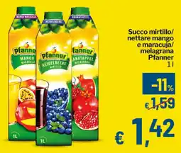 Qui Discount Succo mirtillo/ nettare mango e maracuja/ melagrana Pfanner offerta