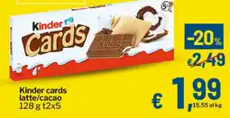 Qui Discount Kinder cards latte/cacao offerta