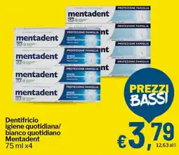 Qui Discount Dentifricio igiene quotidiana/ bianco quotidiano Mentadent offerta