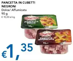 Migross Supermercati e Market Pancetta in cubetti NEGRONI offerta