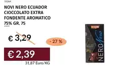 Prezzemolo e Vitale Novi nero ecuador cioccolato extra fondente aromatico 75% offerta
