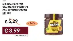 Prezzemolo e Vitale Mr. beans crema spalmabile proteica con legumi e cacao offerta
