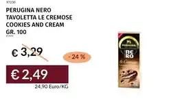Prezzemolo e Vitale Perugina nero tavoletta le cremose cookies and cream offerta