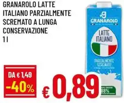 A&O Granarolo latte italiano parzialmente scremato a lunga conservazione offerta
