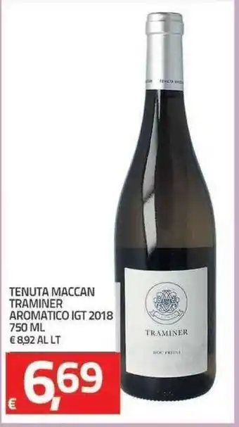 TuoDi Tenuta Maccan Traminer Aromatico IGT 2018 750ml offerta