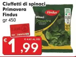DeSpar Express Ciuffetti di spinaci Primavera Findus offerta