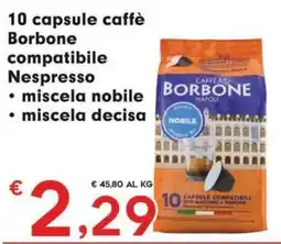 DeSpar Express 10 capsule caffè Borbone compatibile Nespresso offerta