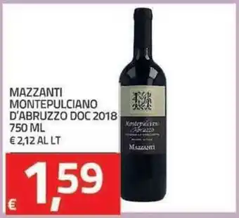 TuoDi Mazzanti Montepulciano D'Abruzzo Doc 2018 750ml offerta