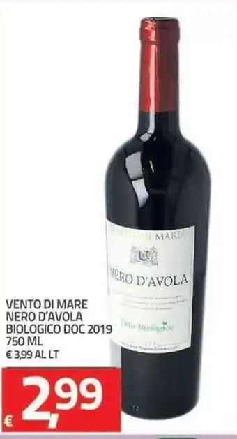 TuoDi Vento Di Mare Nero D'Avola Biologico Doc 2019 750ml offerta
