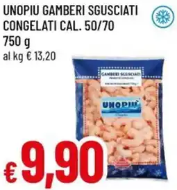 A&O Unopiu gamberi sgusciati congelati cal. 50/70 offerta