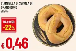 A&O Ciambella di semola di grano duro offerta