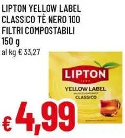 A&O Lipton yellow label classico tè nero 100 filtri compostabili offerta