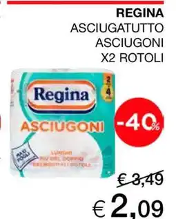 Coop REGINA ASCIUGATUTTO ASCIUGONI X2 ROTOLI offerta