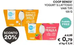 Coop COOP BENESI’ YOGURT S.LATTOSIO VARI TIPI offerta