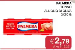 Coop PALMERA TONNO ALL’ OLIO DI OLIVA 3X70 G offerta